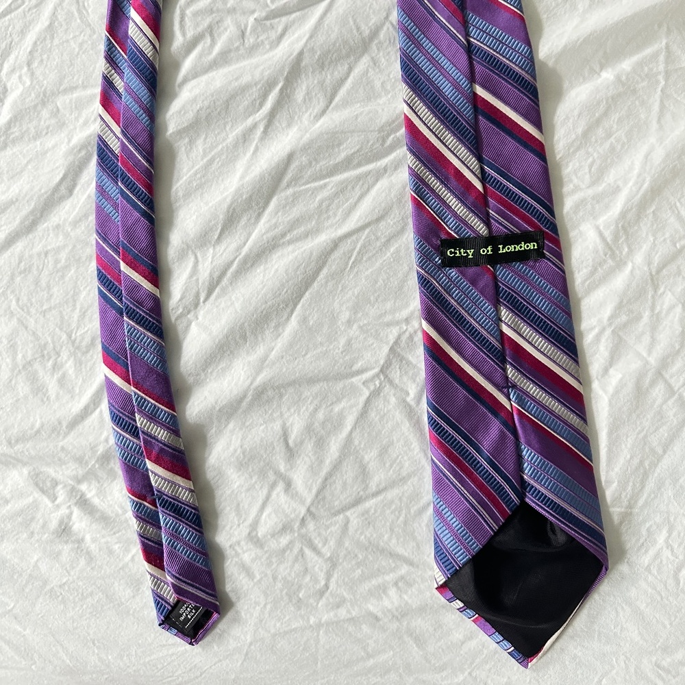 Purple Blue Stripe Tie
